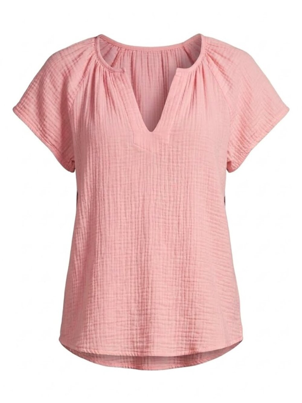 Sam & Lavi PINK 100% Cotton Cap Sleeve V-Neck Blouse 3529